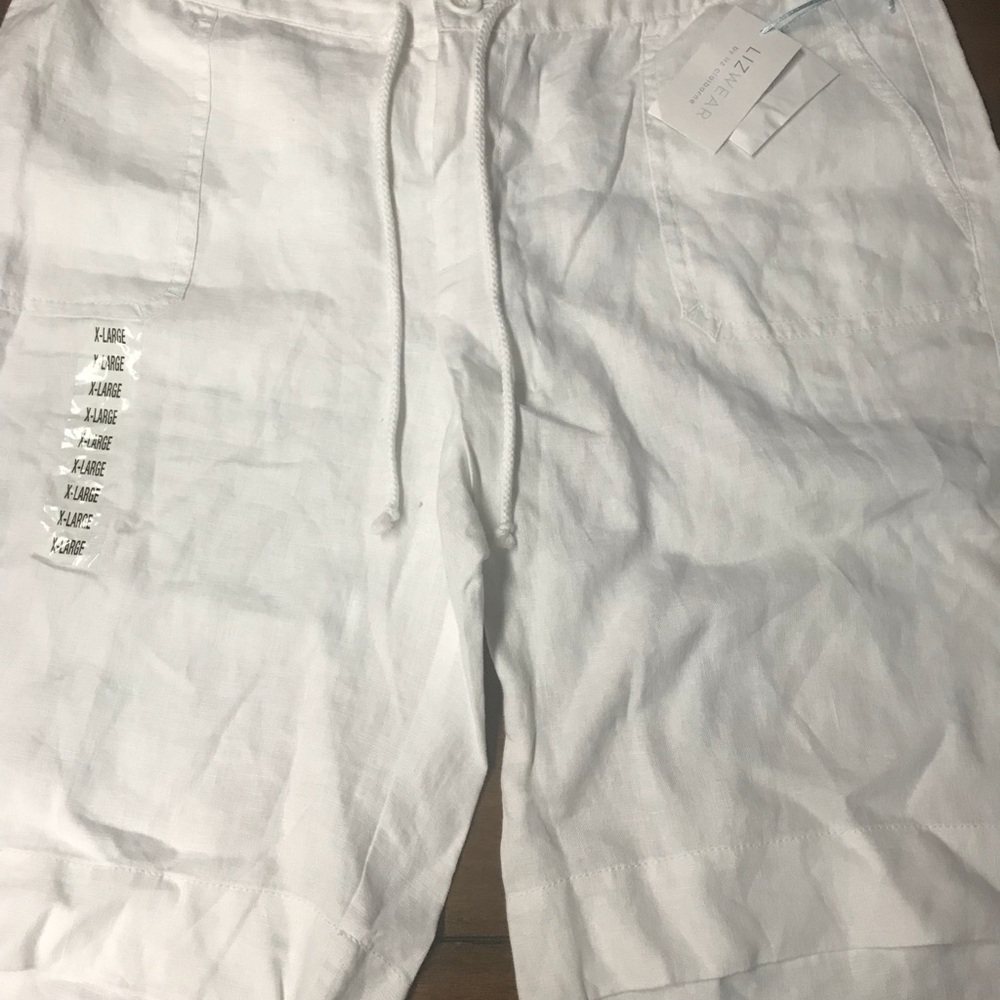 Lizwear by Liz Claiborne white linen shorts